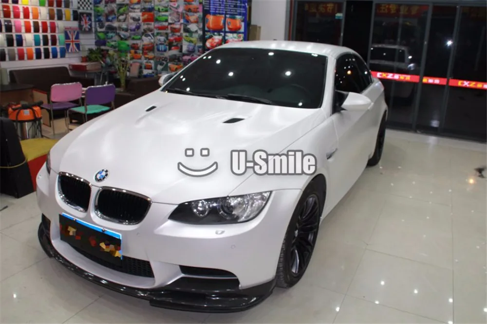 - Premium Matte Satin Ceramic White Vinyl Car Wrapping Film Sticker Bubble Free Car Styling