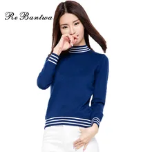Rebantwa Striped Cashmere Sweater Women Winter New Cashmere Pullovers Turtleneck Christmas Sweaters Fashion Knitwear Jumper 2XL