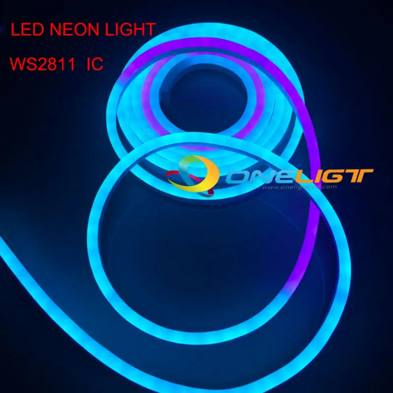 DMX512 RGB WS2811 полноцветный гибкий неоновый светодиодный светильник шнусветодиодный
