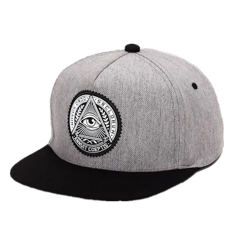 2017 Fashion Round Label Triangle Eye Illuminati Snapback Caps Women Adjustable Baseball Cap Snapbacks Hip Hop Hats