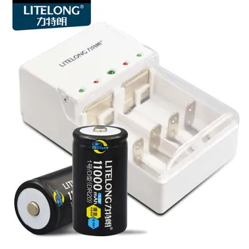 

2pcs x High capacity Ni-MH 11000mAh D Rechargeable Battery+Universal Charger for 9v/AA/AAA C D Size Ni-MH Rechargeable Battery