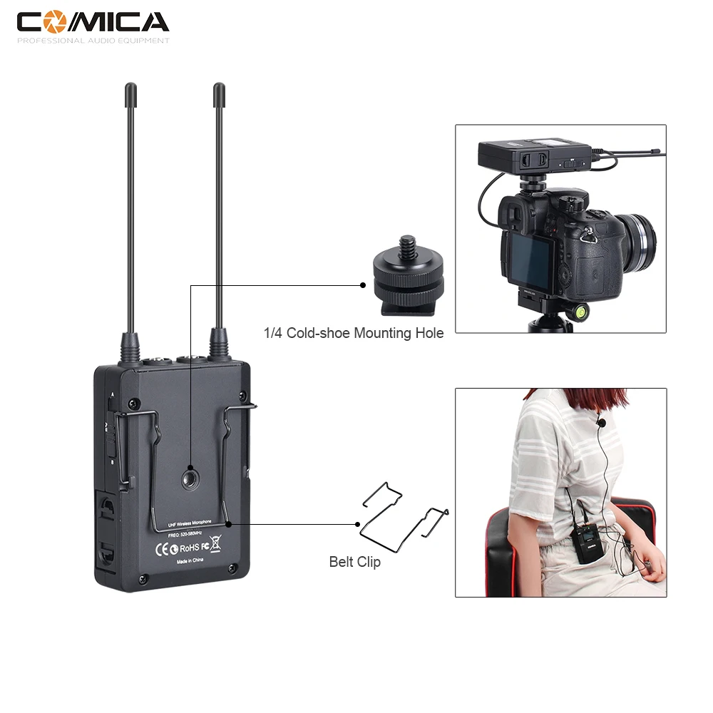 Comica CVM WM200 (D) 96 канал металлический UHF профессиональный Беспроводной ручной