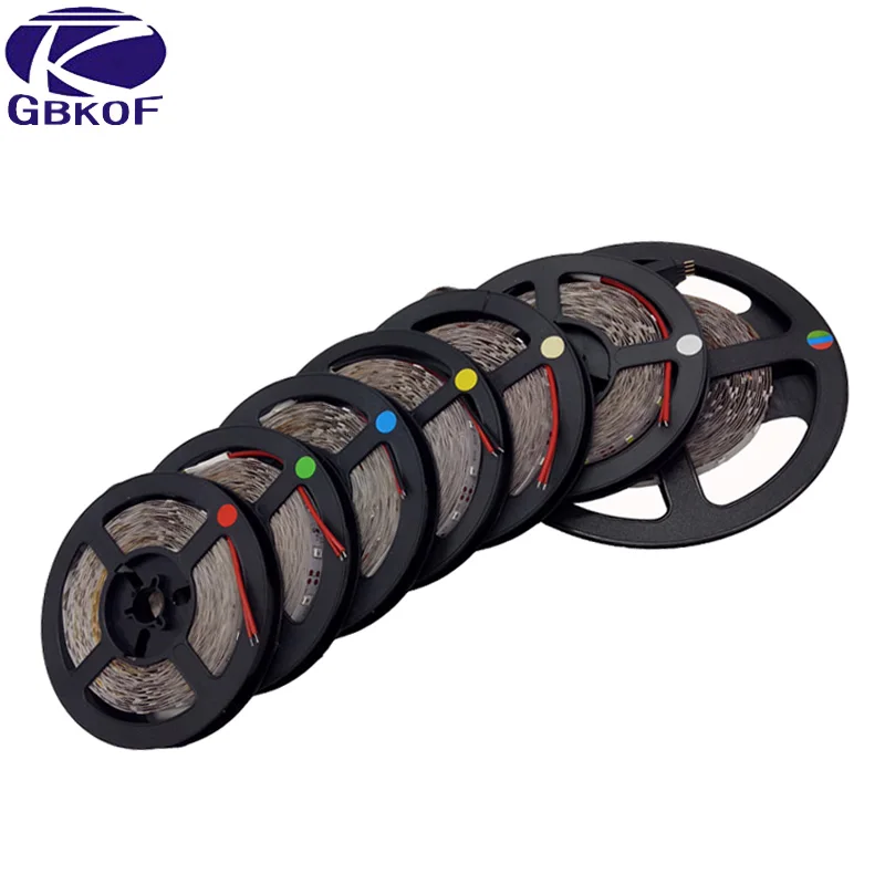 cheap 5M RGB LED Strip Light White Warm white SMD3528 2835 5050 Diode Tape LED flexible Ribbon bule red green DC12v stripe waterproof