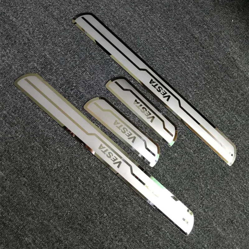 Car Door Sill Trim Covers for Vesta Cross Concept 2015-2017 Stainless Steel Door Sills Scuff Plate for Vesta 2015