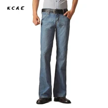 High Quality and Promotion 2015 male mid waist elastic slim boot cut semi-flared bell bottom jeans four seasons men’s jeans 48