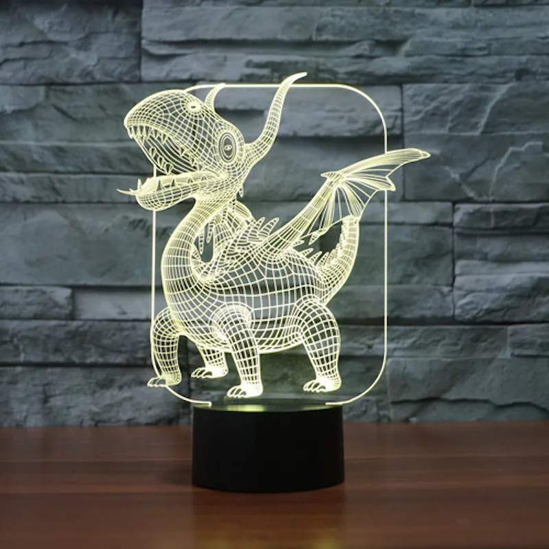 USB lamp Touch sensor pterosaurs 3D Visual Led Sleep Light Lamp Dinosaur 3d light for children