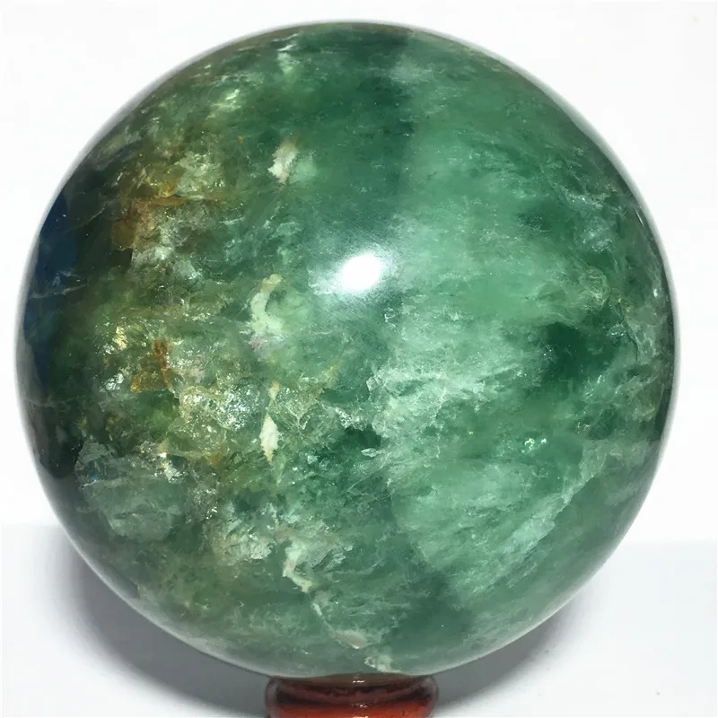 

Ball Narural green fluorite quartz Crystal Stone and craft reiki healing Decorative ball (100mm)