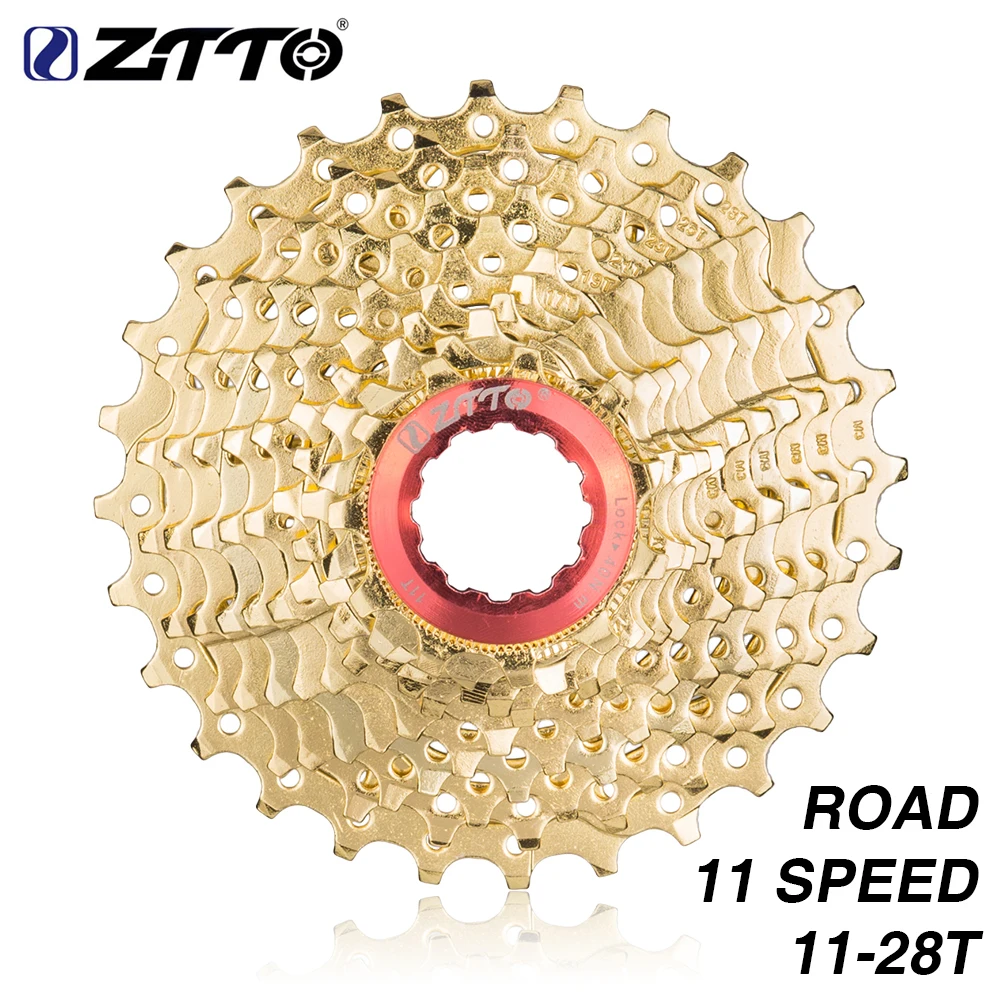 ZTTO الطريق دراجة 11 s 28 t الذهب كاسيت 11-28 T الذهبي الصلب Freewheel 22 سرعة حذافة ضرس ل k7 دراجة أجزاء
