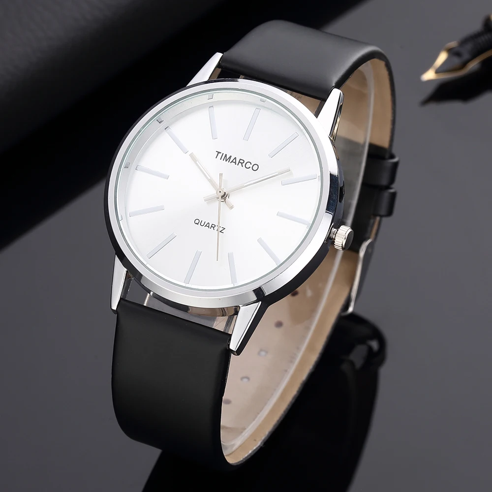 

2018 Top Brand Men Simple Designer Fashion Clock Leather Strap Analog quartz-watch Saats erkek kol saati