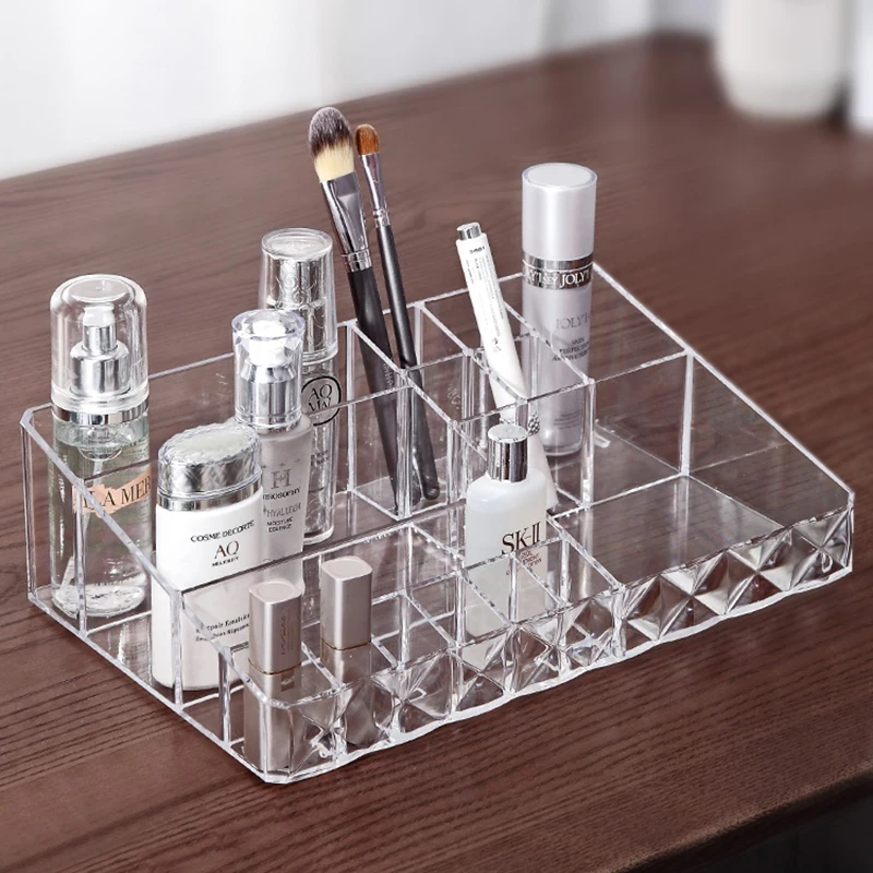 L Plus Diamond Cosmetic Storage Box Desktop Jewelry Lipstick Makeup Brush Mask Skin Care Container Dressing Table Organizer
