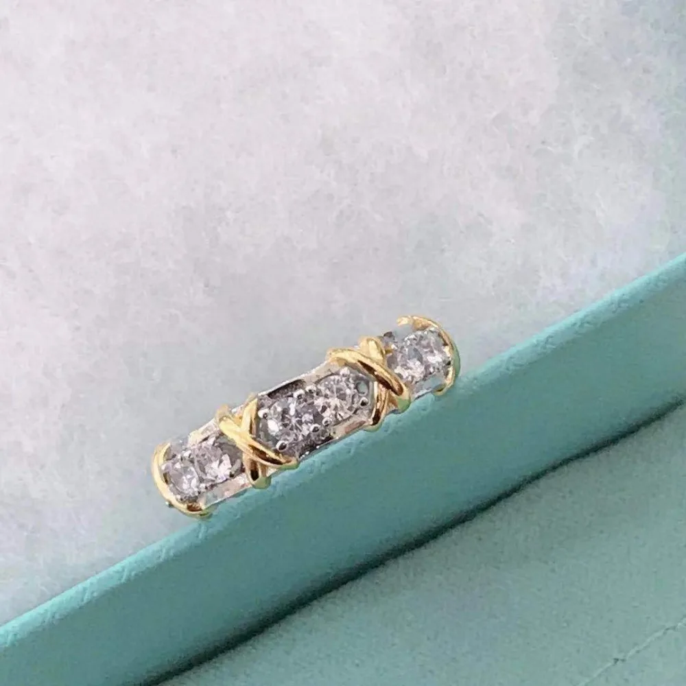 

YYF original 100% 1:1S925 pure silver TIFF gold ring for men and women high-end occasions essential jewelry leisure matc