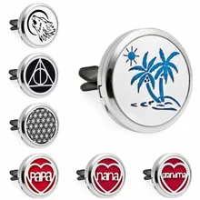 30 мм Автомобильный медальон со светорассеивателем вентиляционное отверстие клип кокосовое дерево Нана папа волк магнит эфирное масло ароматерапия, духи, медальон 10 шт. подушечки подарки