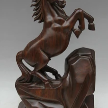 USPS в США S2206 2" Китайский дерево Животное камень запустить успеха Зодиак Год Конная Статуя скульптура