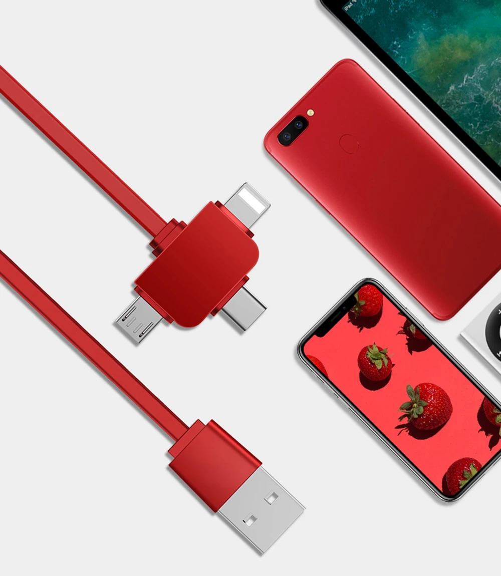 Cafele 3в1 usb type C Micro USB кабель type-c для зарядного устройства iPhone кабель 120 см 3 А Быстрая зарядка USB C кабель