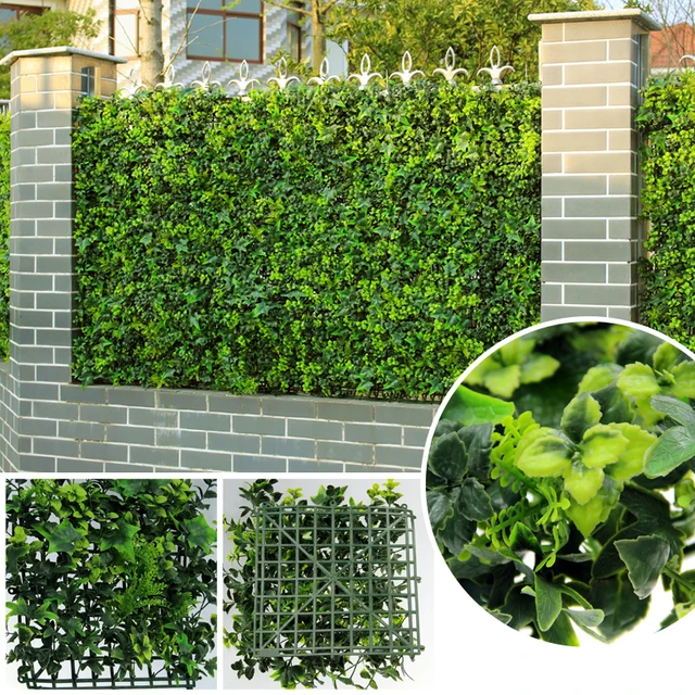 ULAND Artificial Boxwood Hedge Panels 50x50cm/pc Plastic Synthetic Ivy