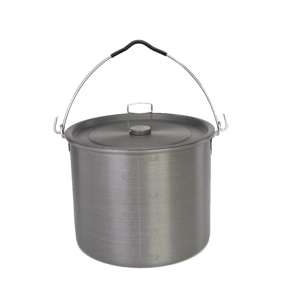 

ALOCS Outdoor Cooking Pot Portable Camping Pot Picnic Hiking Cookware Soup Bowl Pot Pan with Storage Bag