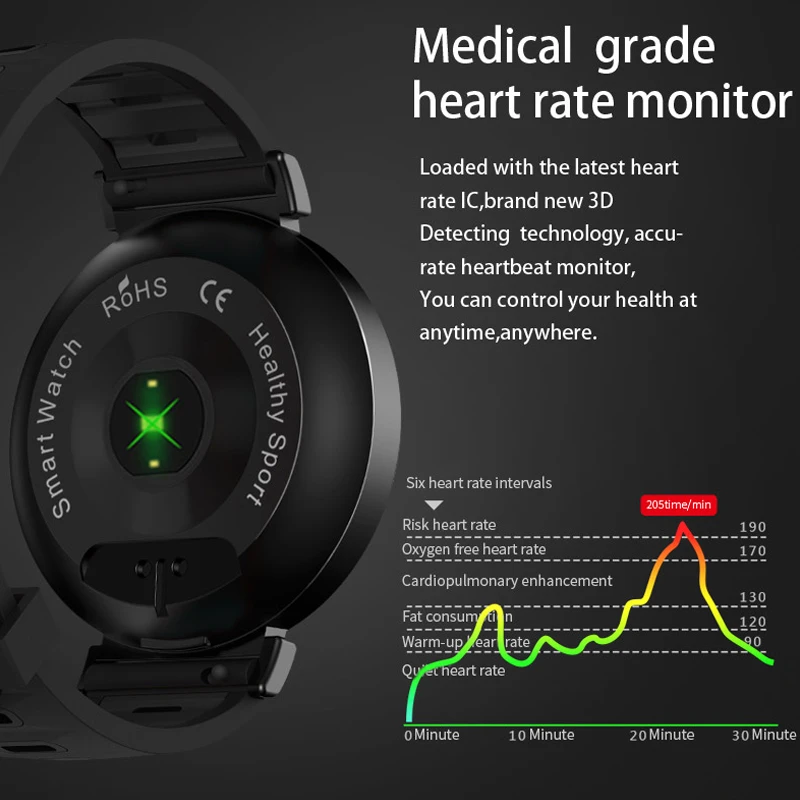 Sport Watch Men Women IP67 Waterproof Color Screen Smart Watch Heart Rate Monitor Blood Pressure Fitness Tracker For IOS Android