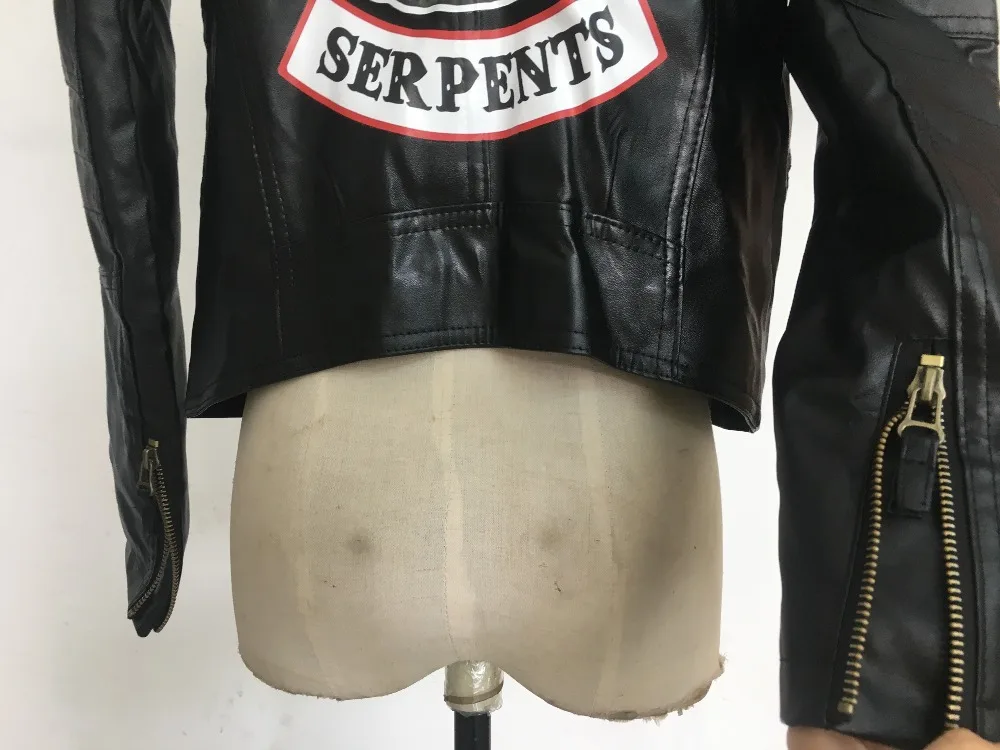 Искусственная "South Side Serpents" ривердейл Кожаные куртки змеи красный/черный Для женщин ривердейл змеи уличная брендовая кожаная куртка