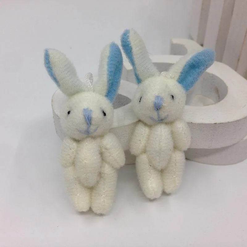 Mini Joint Long Ear Rabbit Bunny Plush Toys Dolls Wedding Party Flower Bouquet  50pcslot 4cm (3)