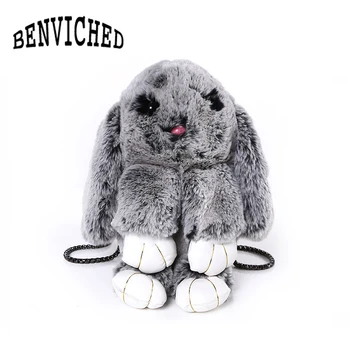 

BENVICHED Chain Female Models New Winter Grass Bag Women Shoulder Bag Rabbit Cute Bag Children Cross-body Messanger Bag L053