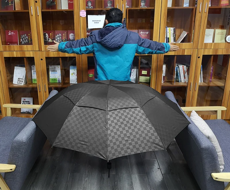 Двойной слой большой зонт для мужчин 3 складной 10 к ветрозащитный бизнес Зонты Дождь для женщин и мужчин темная Сетка Зонтик семья путешествия Paraguas