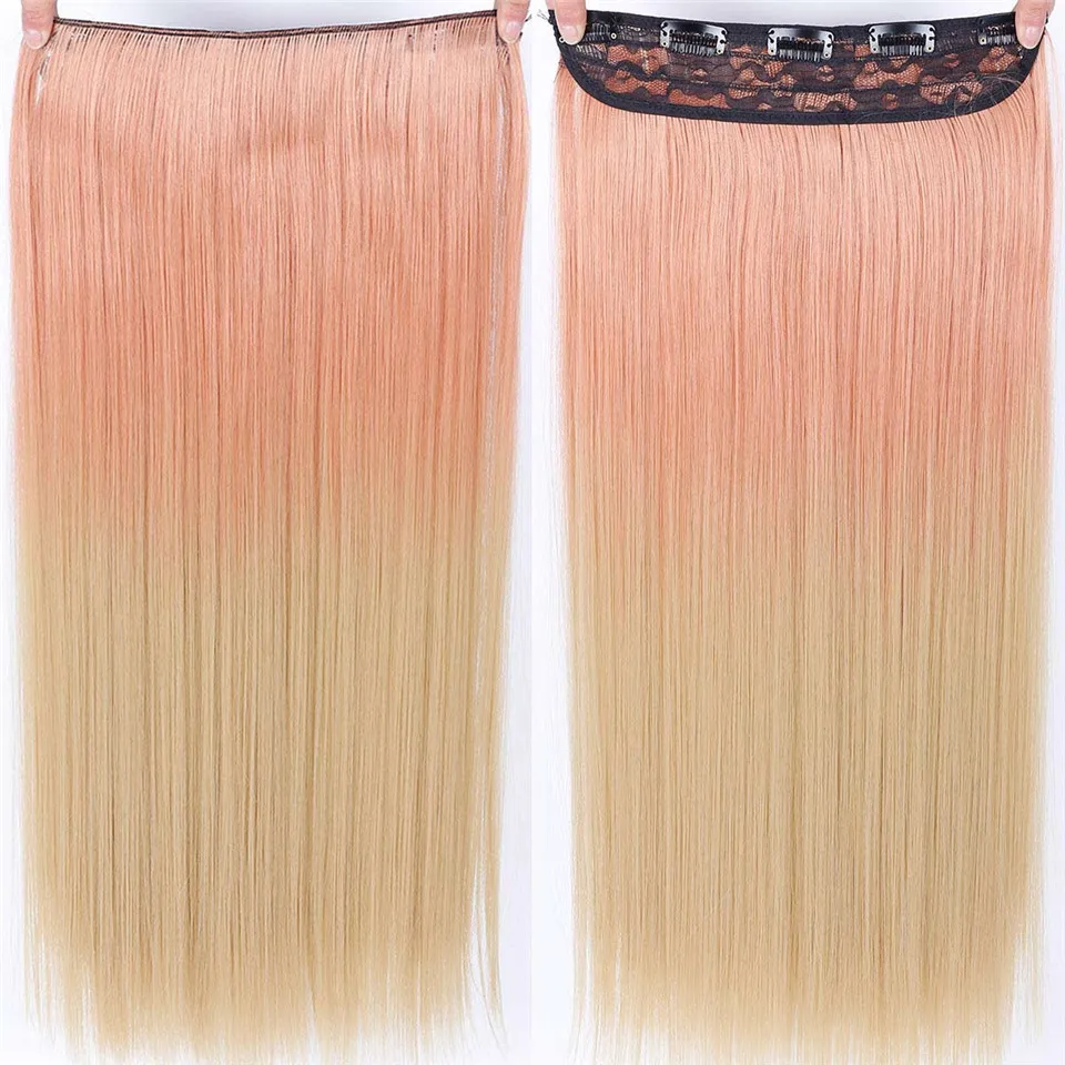 Buqi невидимые рыбий провод длинные прямые высокотемпературные волокна синтетические волосы для наращивания темно-коричневый красный для взрослых женщин