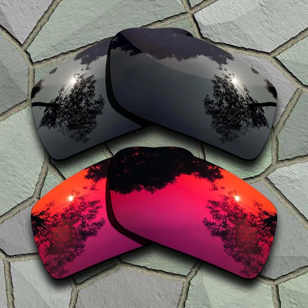 

Grey Black&Violet Red Sunglasses Polarized Replacement Lenses for Oakley Gascan