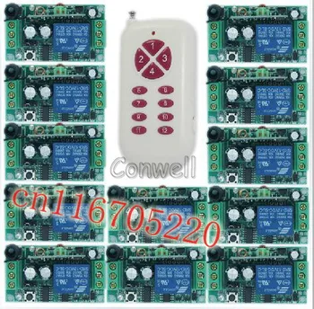 

NEW 1Channel 10A Radio RF Wireless Control Switch System DC 12V 1 Transmitter 12 Receiver Power Output Momentary Toggle Mode