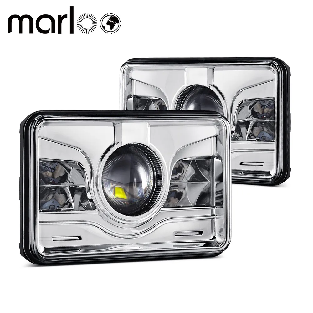 Marloo 2pc 4x6 6X4 Inch LED Headlights Projector lens for Peterbil Kenworth Freightinger Ford Probe Chevrolet Oldsmobile Cutlass цена Marloo 2pc 4x6 6X4 Inch LED Headlights Projector lens for Peterbil Kenworth Freightinger Ford Probe Chevrolet Oldsmobile Cutlass цены онлайн