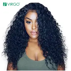 Дева волос бразильский волна воды синтетические волосы на кружеве парик для черный для женщин натуральные волосы кружево Искусственные