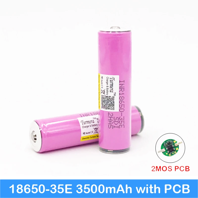 Оригинальный 18650 3500 мАч 13A разряд INR18650 35E с печатной платой батарея литий-ионная 3 7