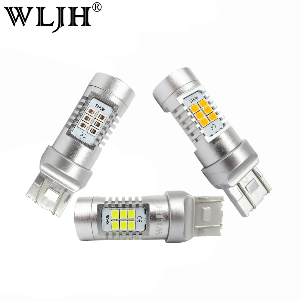 WLJH 2x 7440 7443 LED T20 Car Led Light W21/5W Auto Lamp Parking Brake