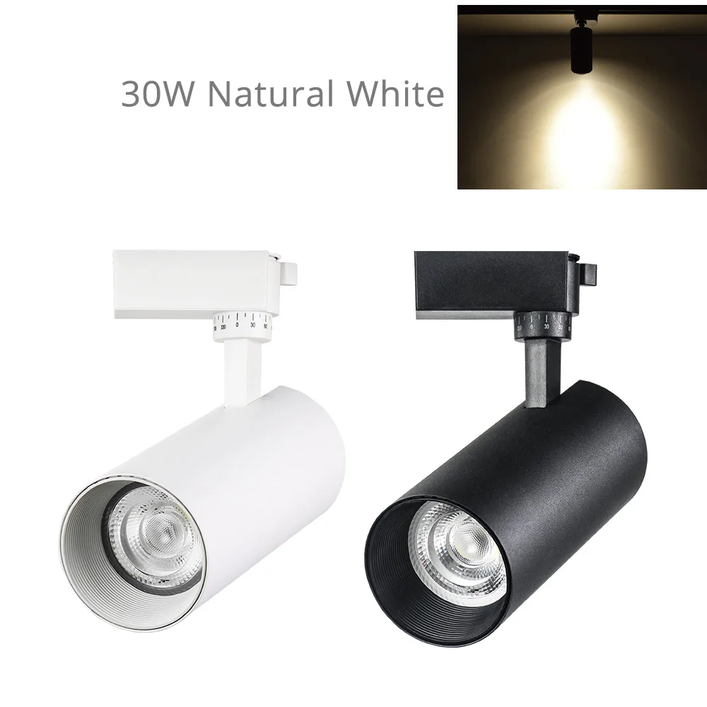 Современный светодиодный светильник с 2 проводами для магазина, дома, одежды, витрины, светильник, s светильник, рельсовый светильник, COB Точечный светильник, s система - Испускаемый цвет: 30W-Natural White