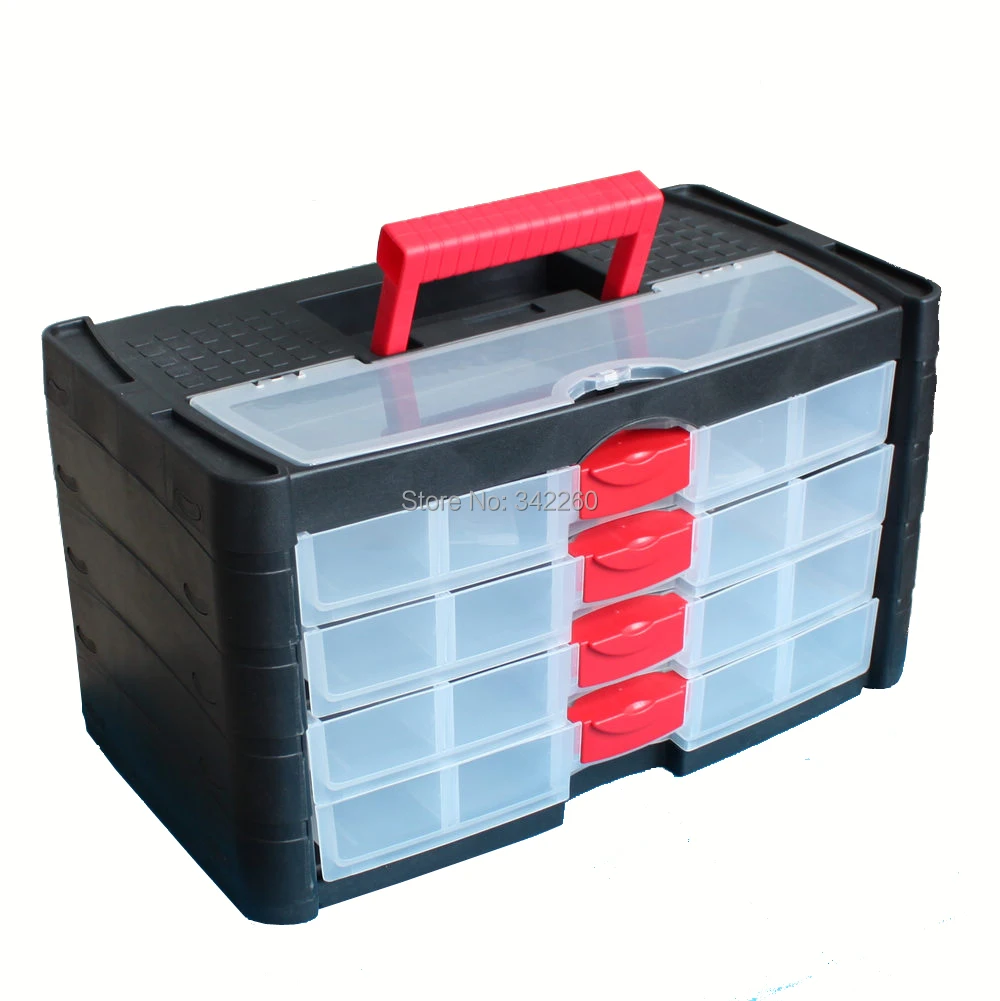 Germany Flag Plastic Toolbox Component Box 4 Layer Components Box