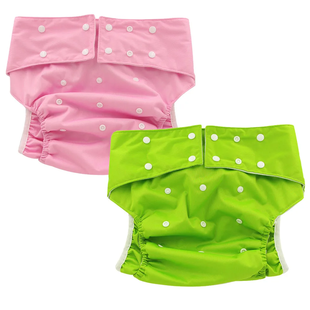 

2PCS/Pack OhBabyKa Teen Adult Cloth Diaper Cover One Size Fit All Ultra Absorbent Reusable Pocket Diaper for Incontinence Adults