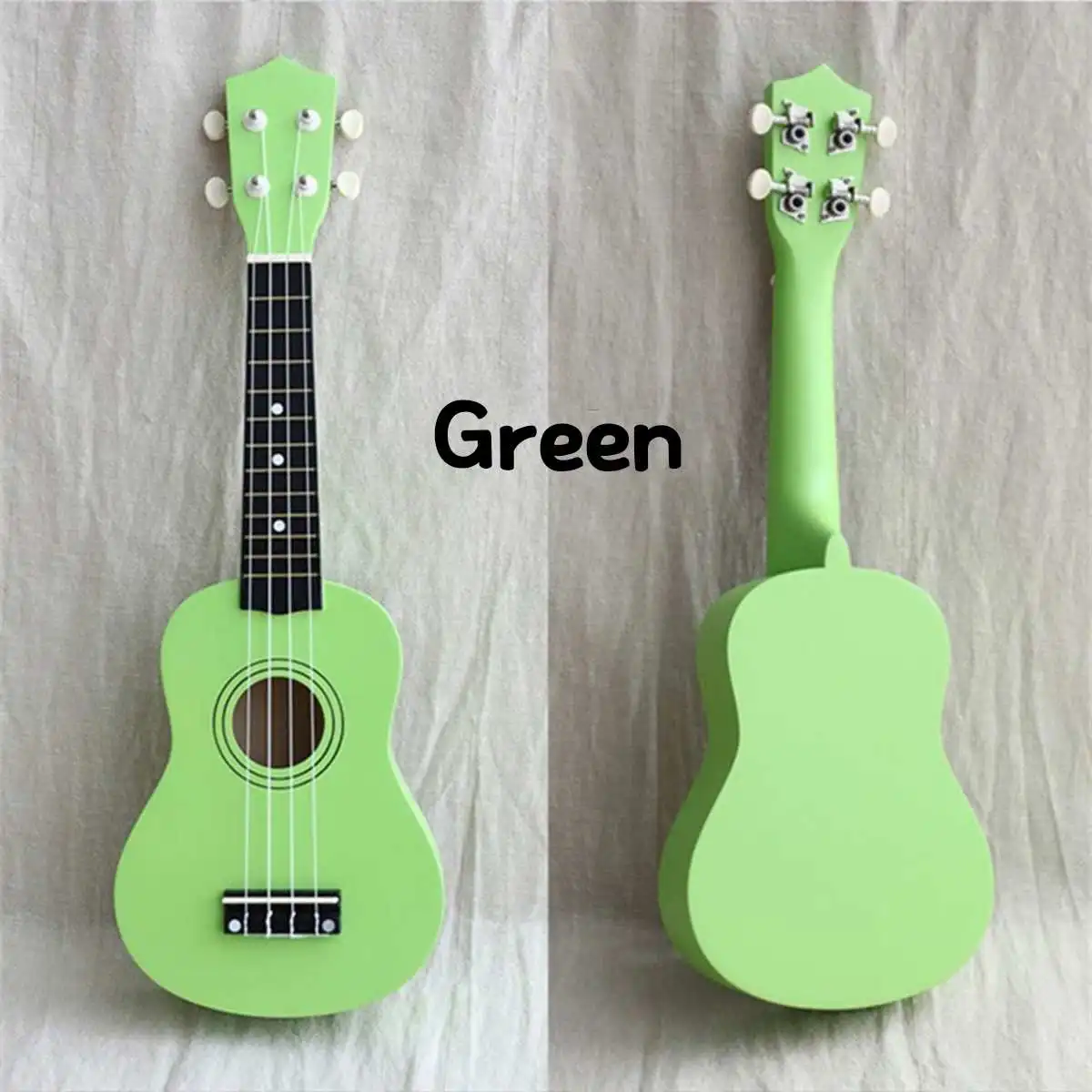 Сопрано Гавайские гитары укулеле 21 дюймов 12 ладов липа мини гитара 4 струны Уке Гавайи Музыкальные инструменты для детей, музыка нищий+ палочки+ сумка - Цвет: Green