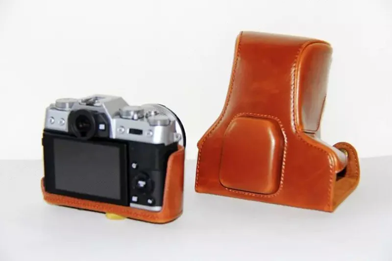 Ocotex из искусственной кожи чехол КРЫШКА ДЛЯ ЖК-дисплея с подсветкой Fujifilm Fuji X-T10 XT10 фирменнй переходник для объектива Canon 18-55 мм 16-50mmII XT20 XT-20 XT30 XT-30 Камера сумка чёрный; коричневый