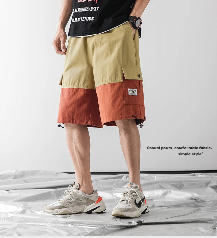 FUODRAO Harajuku уличная хлопковые мужские шорты хип хоп Дизайнерские летние свободные мужские шорты кэжуал корейский лоскутное треники D062