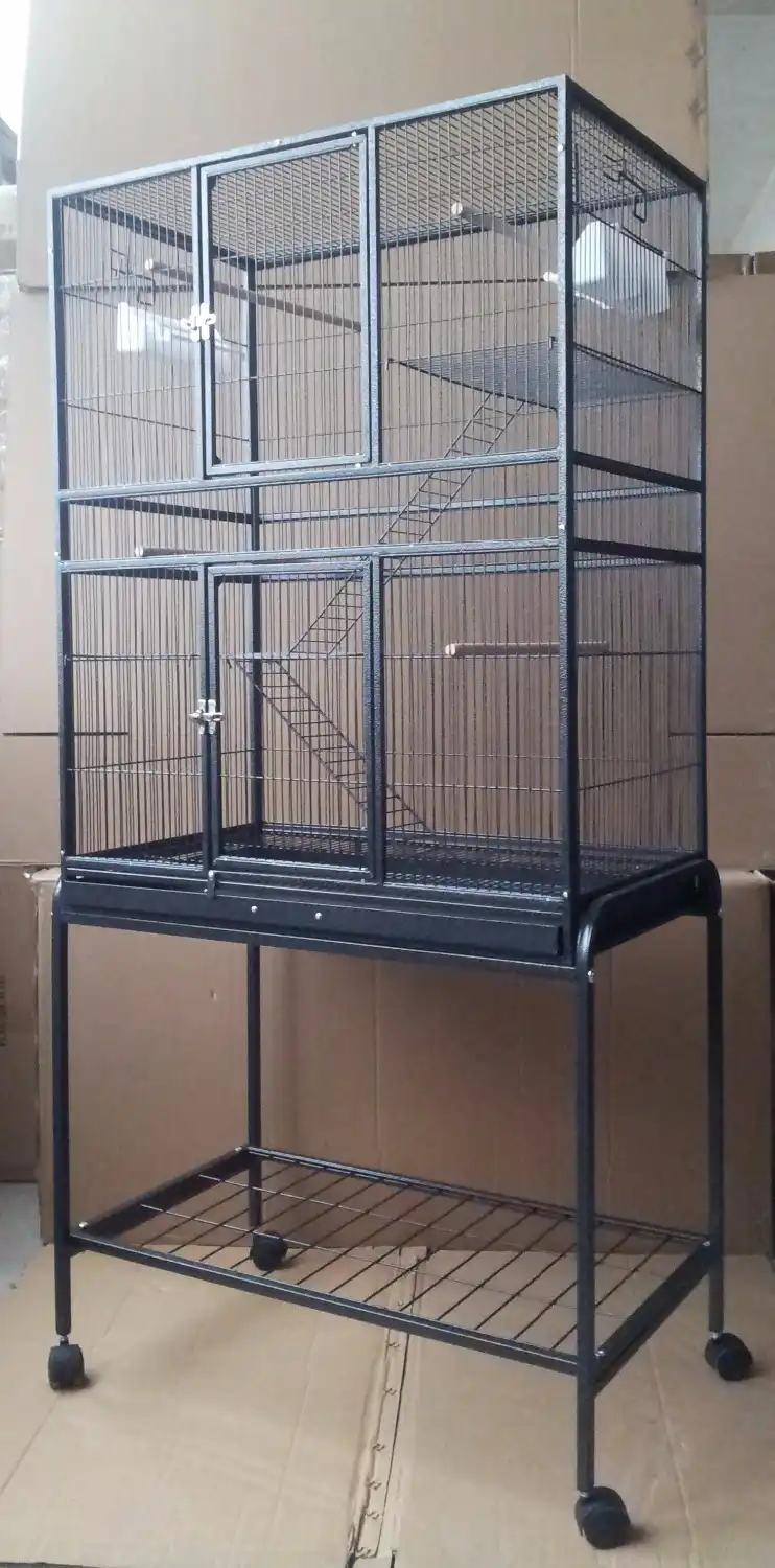 large parrot cage on wheels