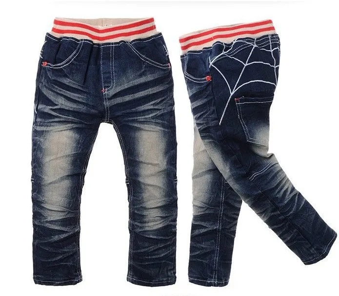 Новая стильная детская одежда штаны в стиле Человека-паука джинсы для мальчиков осенние детские штаны оптом и в розницу