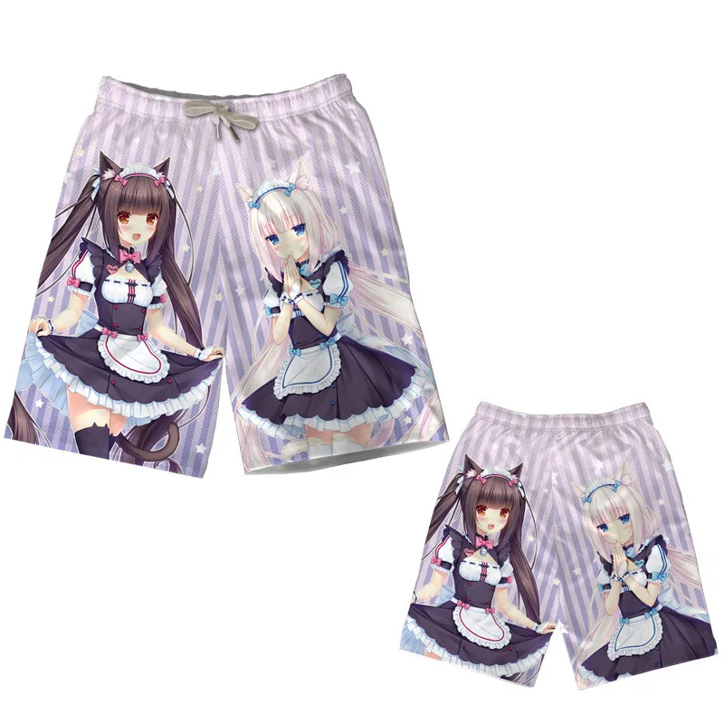 Cosroad игра Nekopara шорты для косплея Chocolat и ванили сексуальные пляжные брюки мужские
