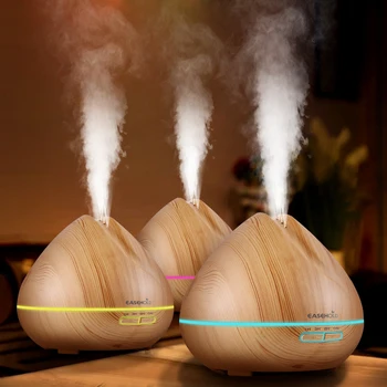 

EASEHOLD 400ml Cool Mist Humidifier Ultrasonic Aromatherapy Essential Oil Air Diffuser Electric Wood Grain 7 colors Time Setting