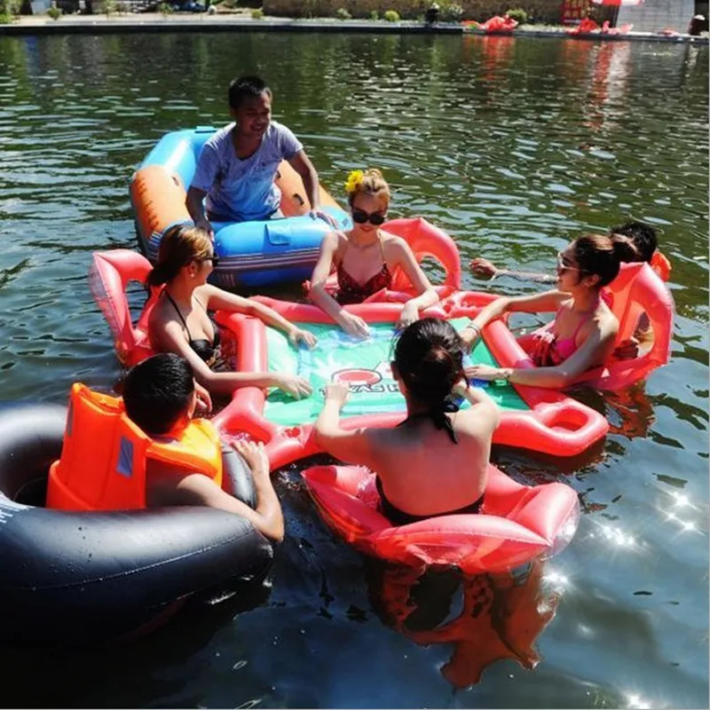  inflatable mahjong water park Inflatable float bed floating mat Swimming props Mahjong table game w