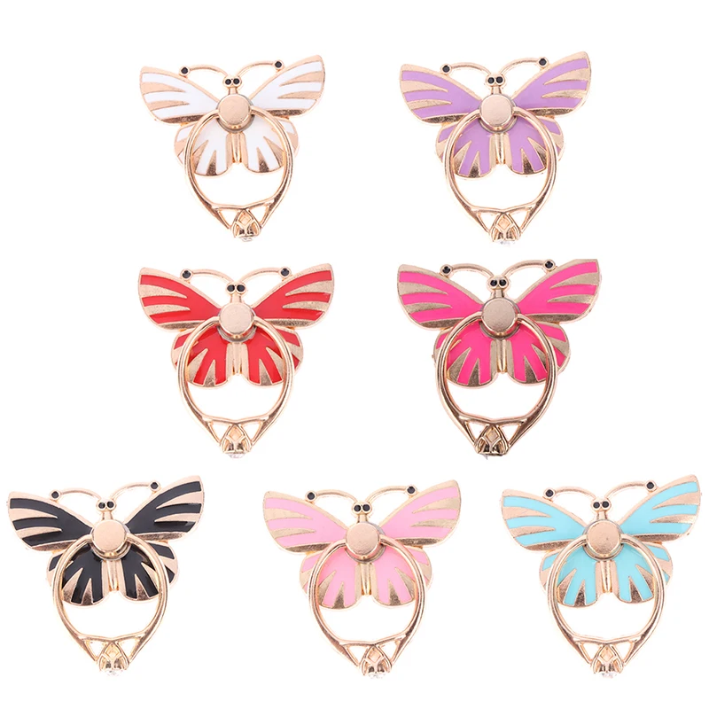 

Universal Cartoon Butterfly Rhinestone Finger Ring Stent Mobile Phone Holder Stand For Smart Phone GPS MP3 Car Mount Stand