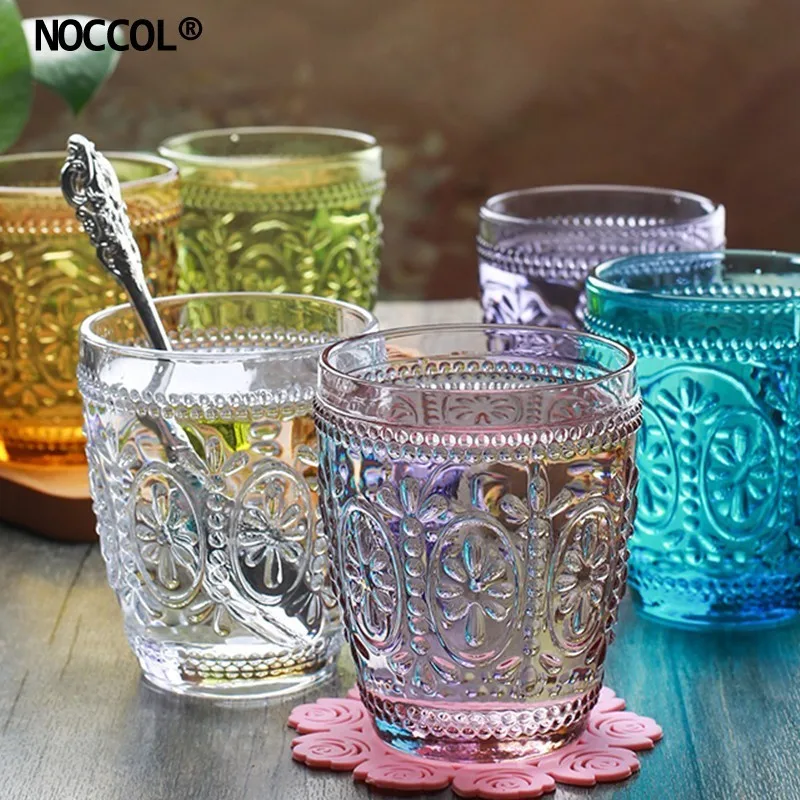 NOCCOL 5 цветов резная стеклянная бутылка для воды с цветами модная винтажная