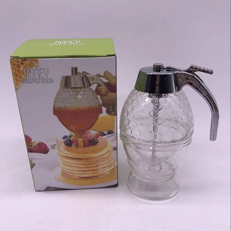 

1pc Portable Mini Plastic Honey Syrup Dispenser Pot Honeycomb Bottle Honey Squeeze Dispenser Kitchen Spice Tools