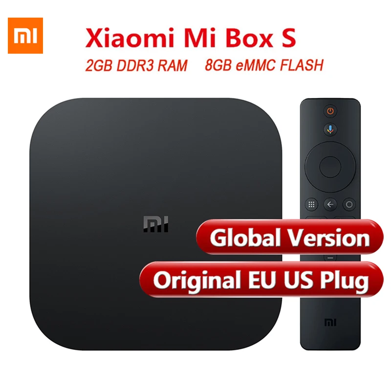 

Original Xiaomi MI TV BOX S Smart 4K Ultra HD 2G 8G Android 8.0 Movie WIFI Google Cast Netflix Red Bull Media Player Set-top Box