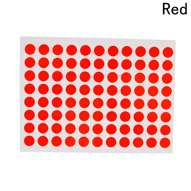 12 листов/упаковка 8 мм круглые цветные этикетки самоклеющиеся точечные наклейки офисные школьные принадлежности - Цвет: RD