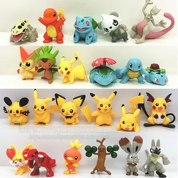 

24 Style Set Pikachu Figures Pokemon Figure Pvc Action Lot Cartoon Pokemoning Doll Toys for Children Movie & TV Model