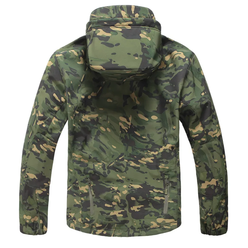 Куртка для охоты, брендовая одежда, осенняя мужская Военная камуфляжная флисовая куртка, армейская тактическая одежда, Мультикам, Мужская камуфляжная куртка
